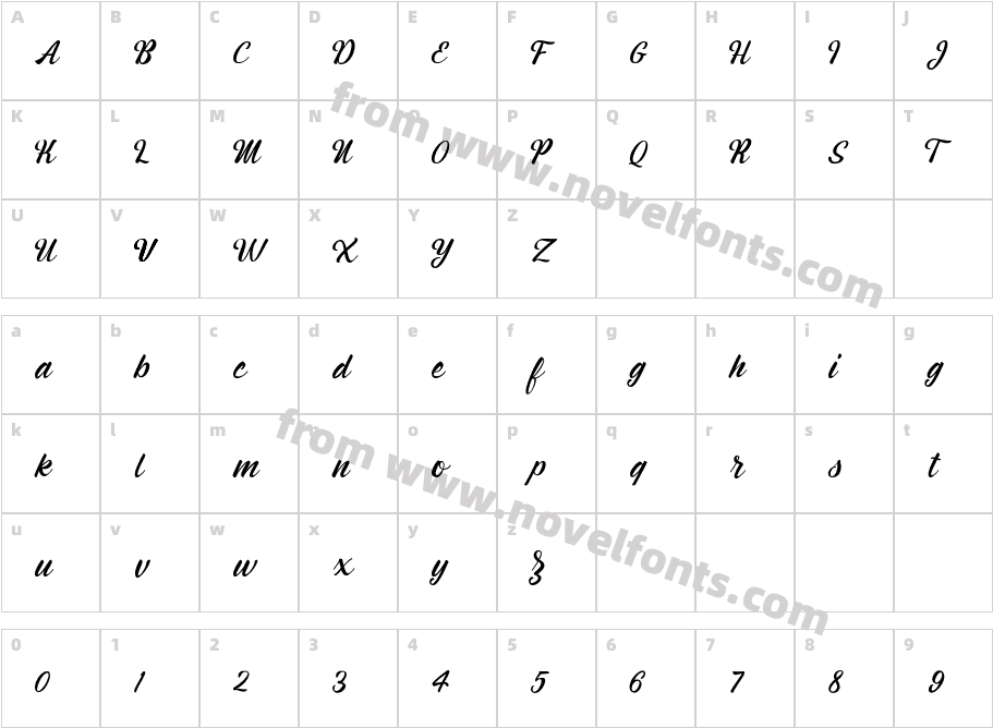 Montagne RegularCharacter Map