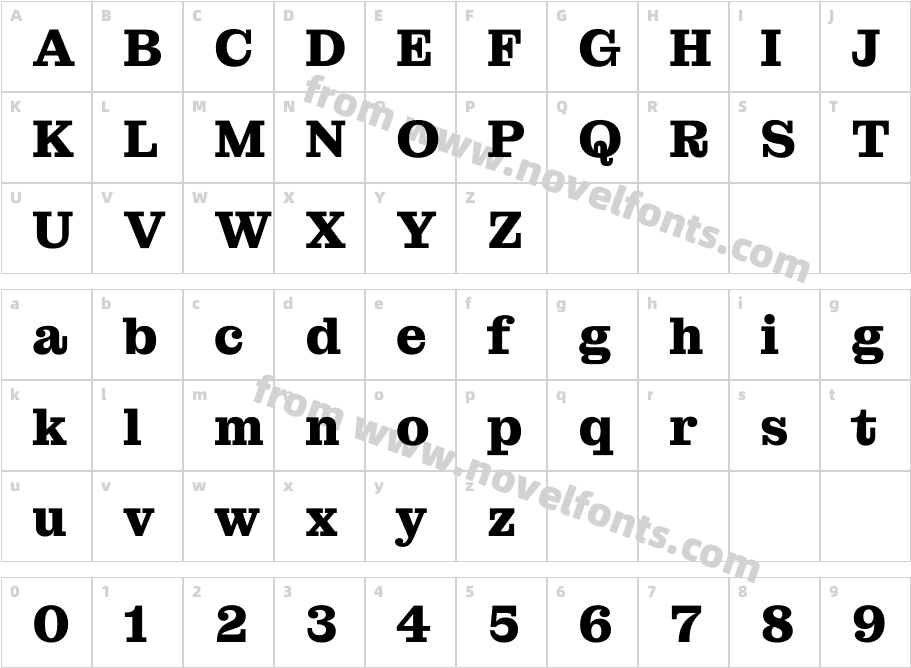 Montagu Slab 144pt BoldCharacter Map
