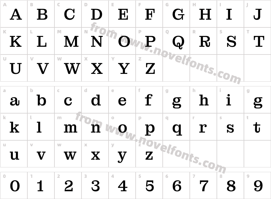 Montagu Slab 144pt MediumCharacter Map