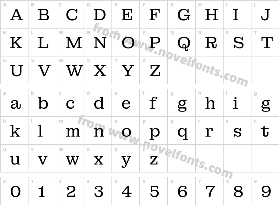 Montagu Slab 16pt RegularCharacter Map