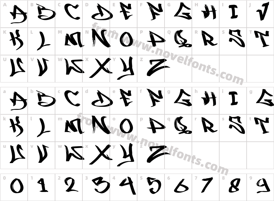 Monteez GraffitiCharacter Map
