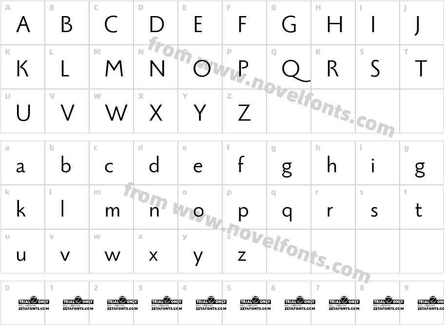 Monterchi Sans Trial BookCharacter Map
