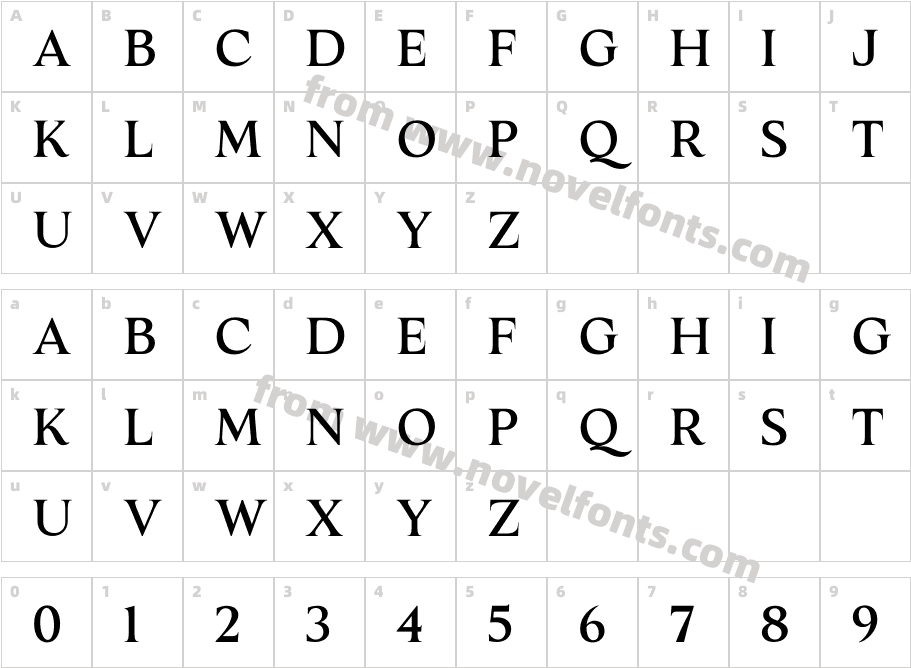 Monthy Ordinals Serif DEMOCharacter Map