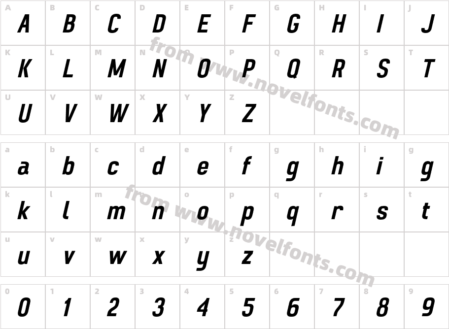 Monton Semibold ItalicCharacter Map
