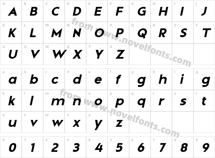 Montreal Bold Oblique Bold ItalicCharacter Map