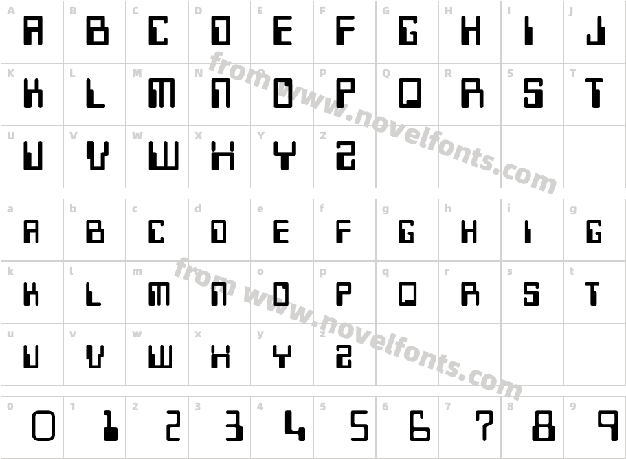 MicrFontCharacter Map