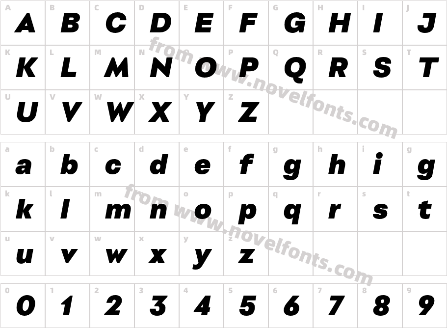 Montreux Grotesk Black ItalicCharacter Map