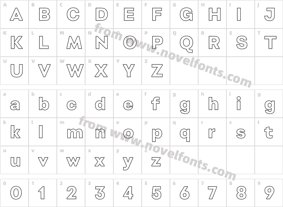 Montreux Grotesk OutlineCharacter Map