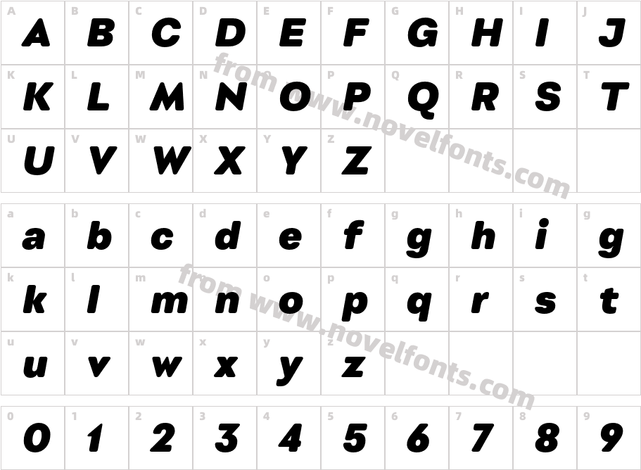 Montreux Grotesk Soft Black ItalicCharacter Map
