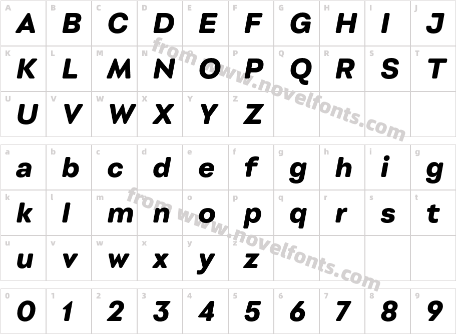 Montreux Grotesk Soft Extra Bold ItalicCharacter Map