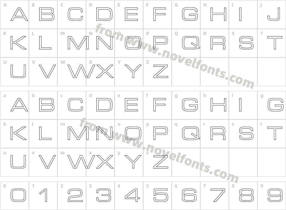 MicroTechnicExtOutlineCharacter Map