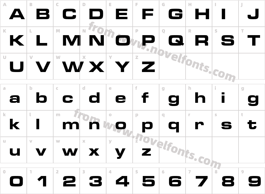 MicrogrammaDEE-BoldExteCharacter Map