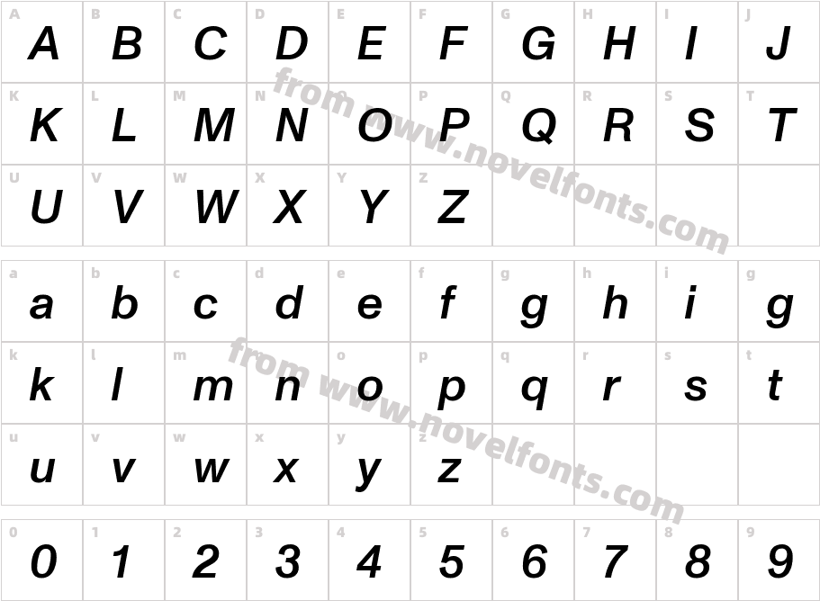 Monument Grotesk Medium ItalicCharacter Map
