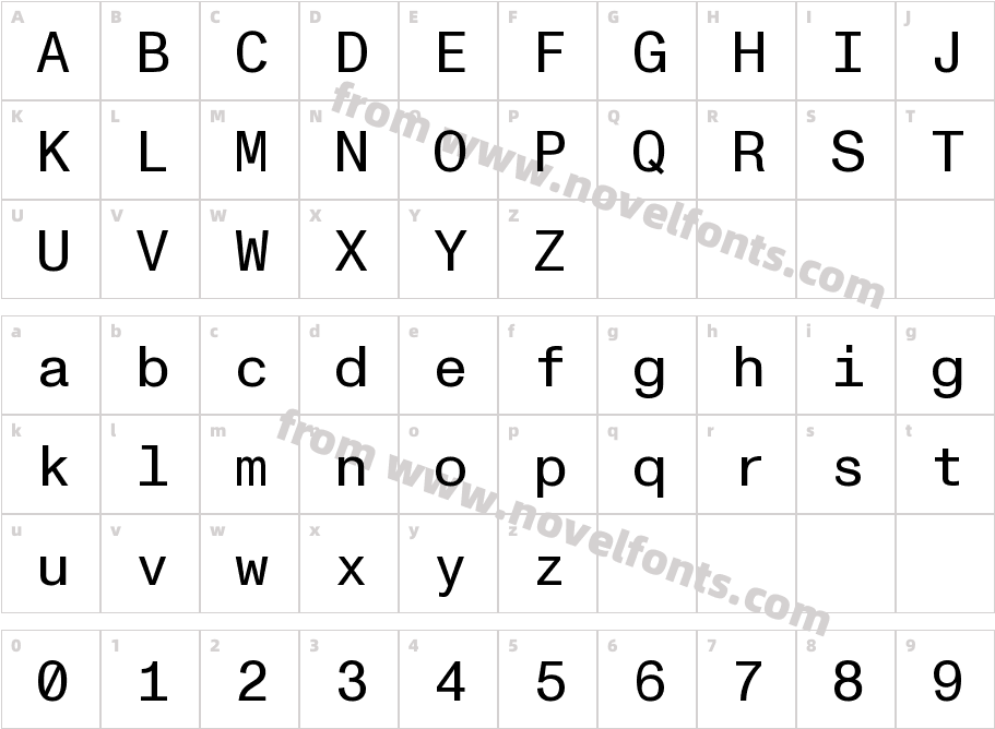 Monument Grotesk Semi MonoCharacter Map