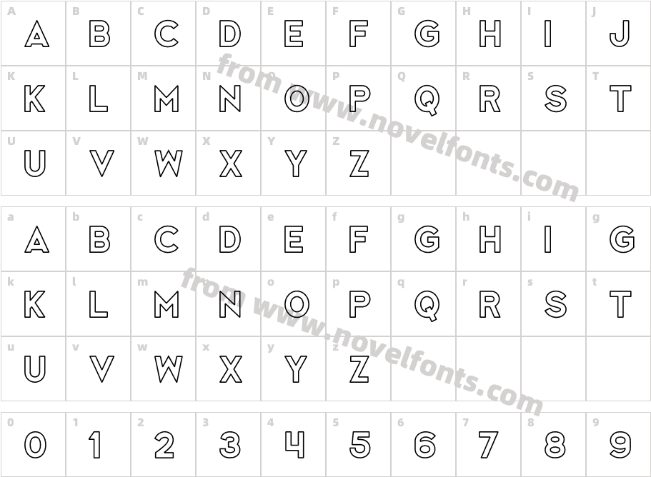 Monzane OutlineCharacter Map
