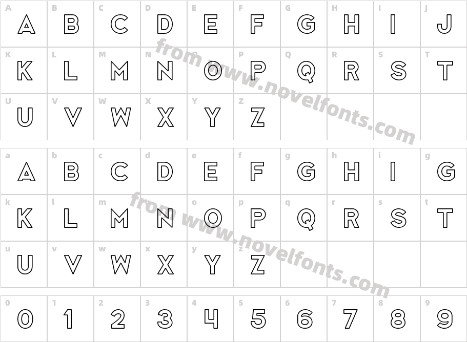 Monzane OutlineCharacter Map