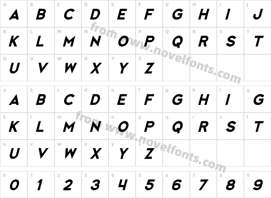 Monzane RoughslantCharacter Map