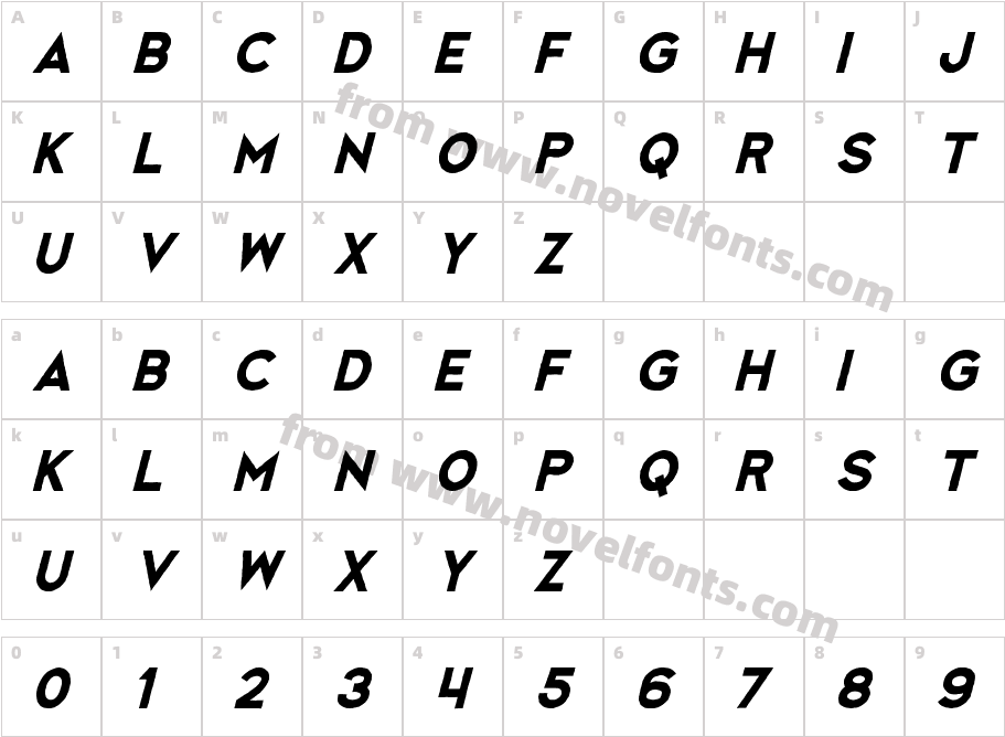 Monzane RoughslantCharacter Map