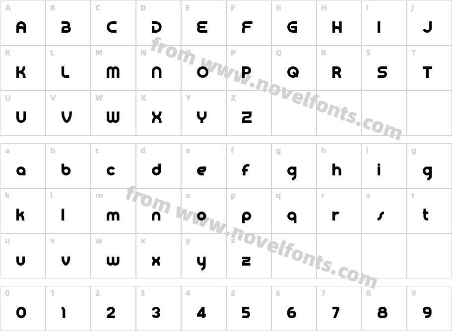 Moonet RegularCharacter Map
