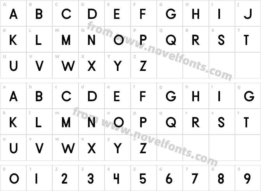 Moonshine BoldCharacter Map
