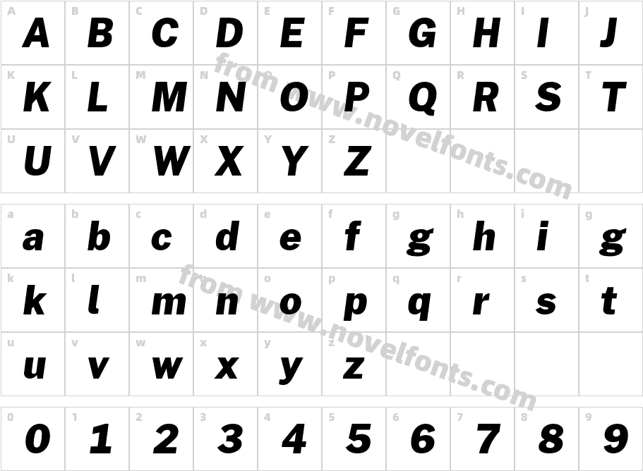 Morrison Black ItalicCharacter Map