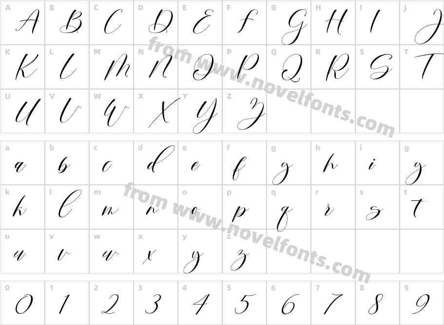 Mortyni RegularCharacter Map