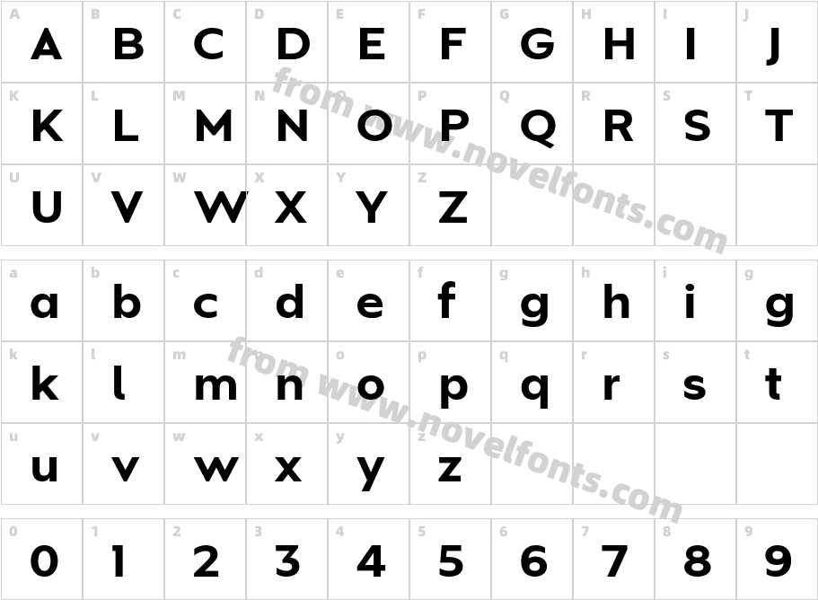 Mosafin Extra BoldCharacter Map