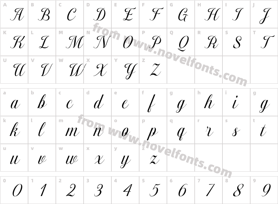 Motheresto ItalicCharacter Map
