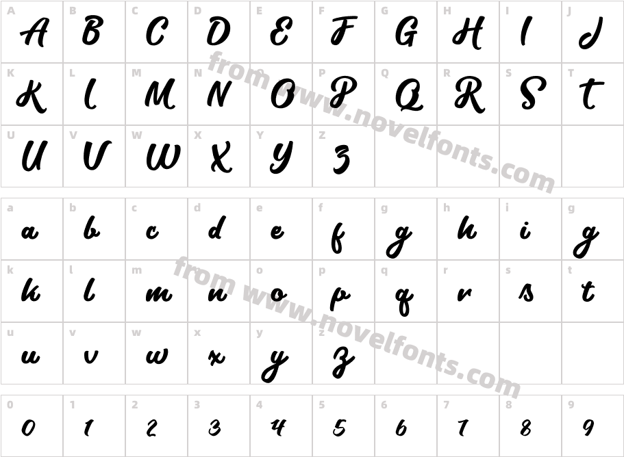 Mothica BoldCharacter Map