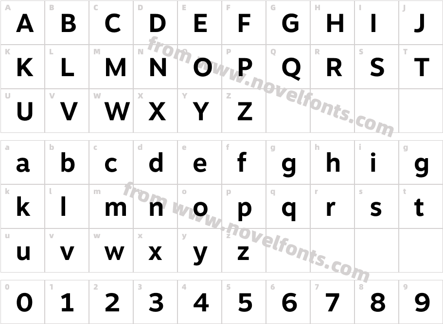 Motiva Sans BoldCharacter Map