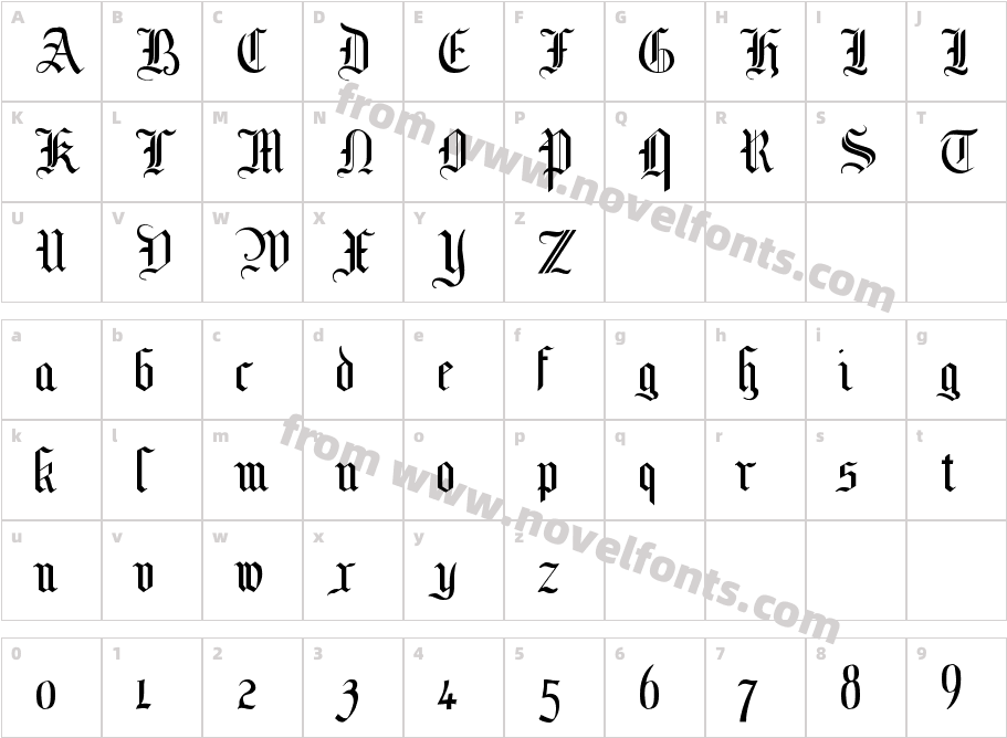 Mottisfont No2Character Map