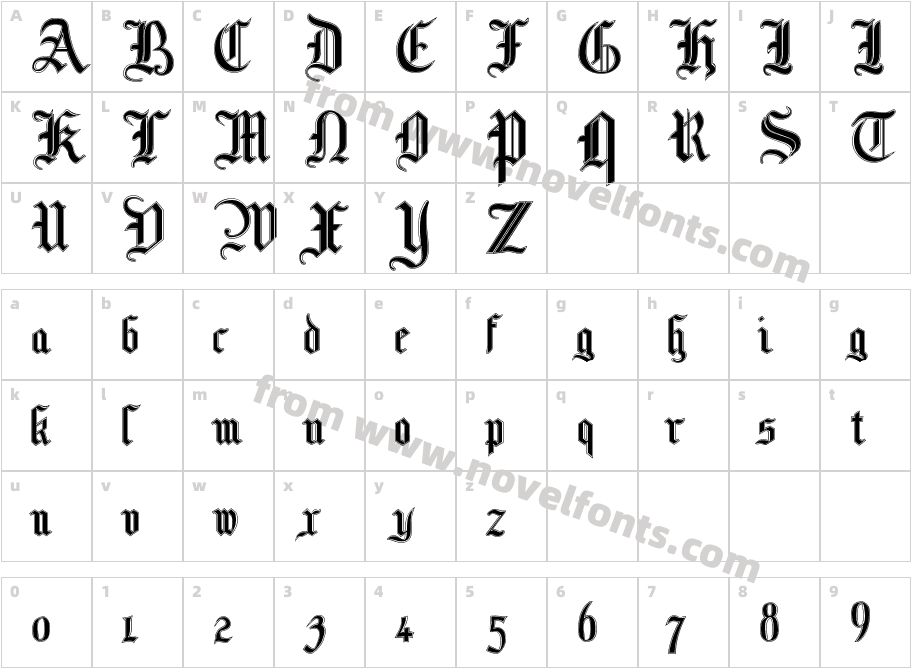 Mottisfont No3Character Map