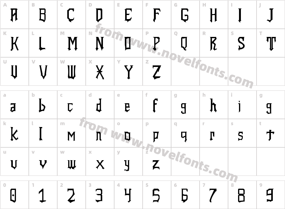 Mountain King RegularCharacter Map