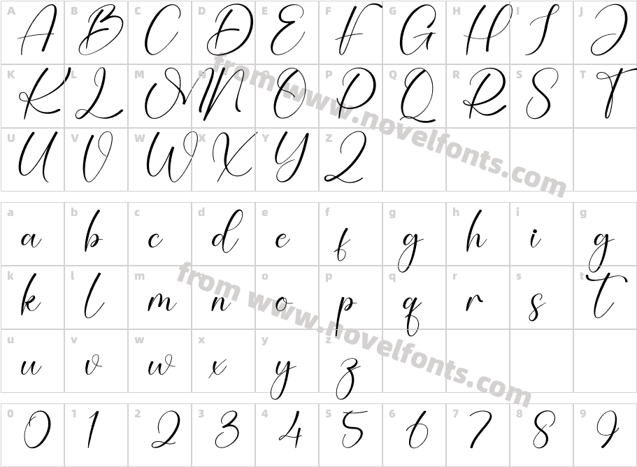 Mountain RegularCharacter Map