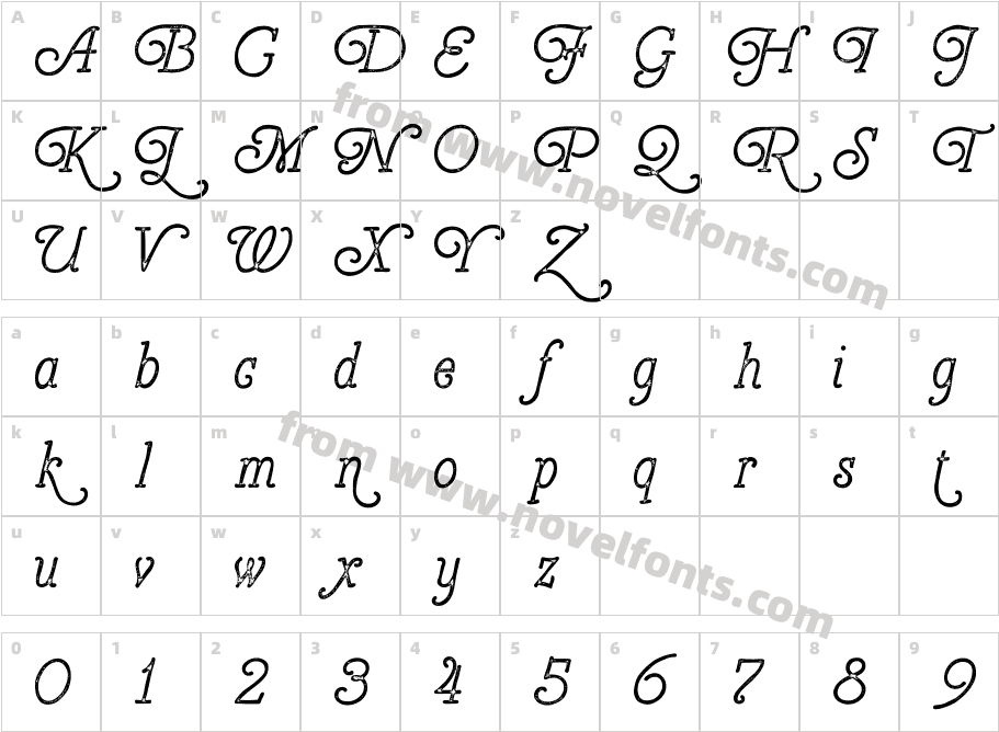 Mouthen TypefaceCharacter Map