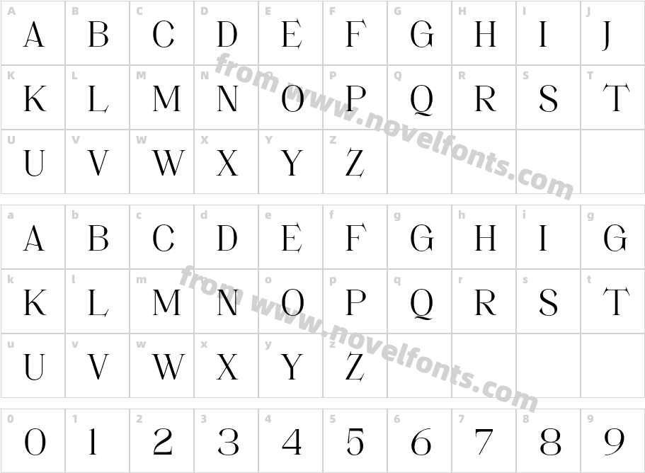 Movich RegularCharacter Map