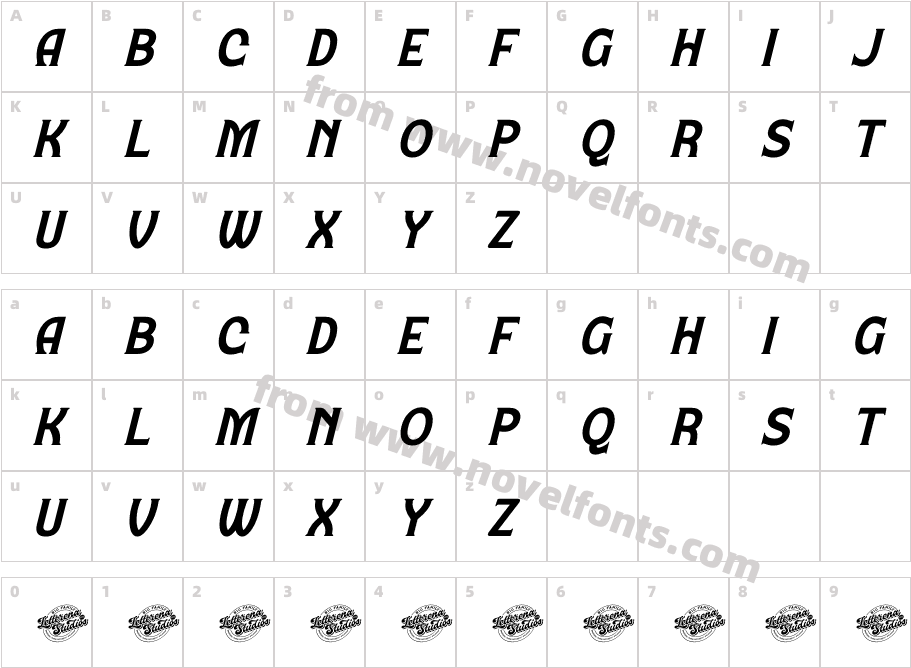 Movista DEMO VERSION ItalicCharacter Map