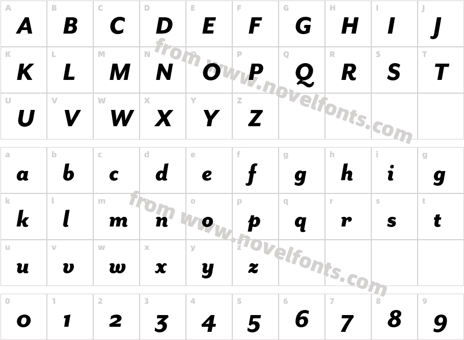 Mr Eaves SanOT Heavy ItalicCharacter Map