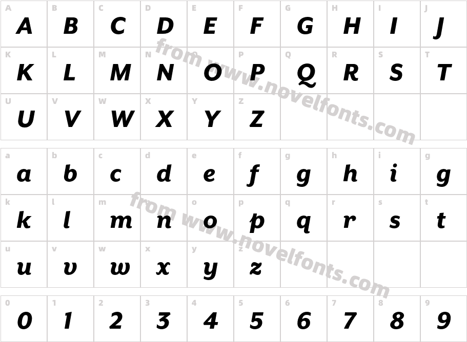 Mr EavesXL SanOT Heavy ItalicCharacter Map