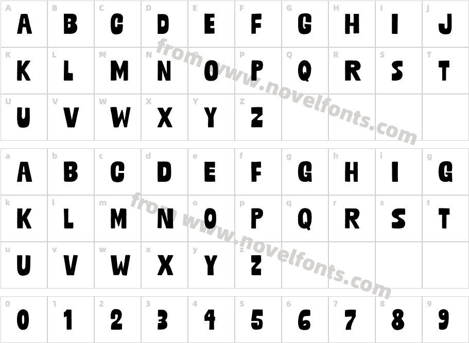 Mudstone Sans BlackCharacter Map