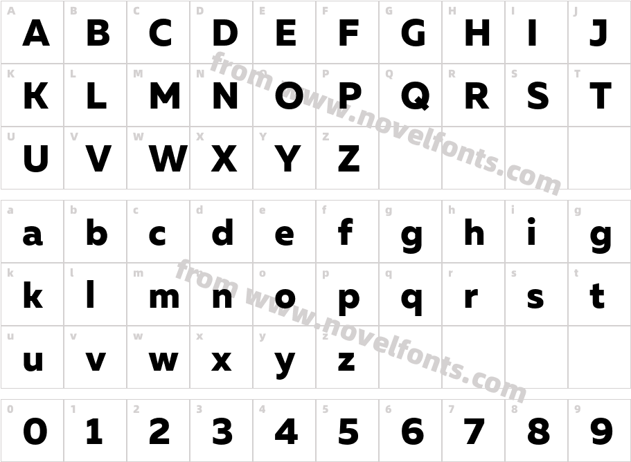 Muller Trial Extra BoldCharacter Map