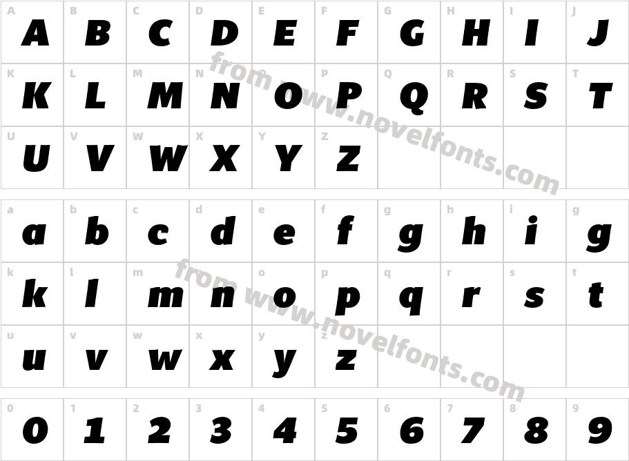 Multi Display Poster ItalicCharacter Map