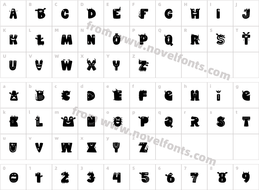 Munsteria RegularCharacter Map