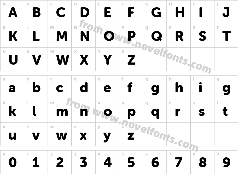 Museo Sans Rounded 900Character Map