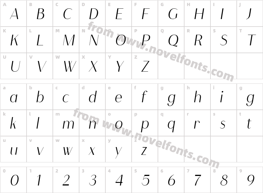 Mylon Bold ItalicCharacter Map