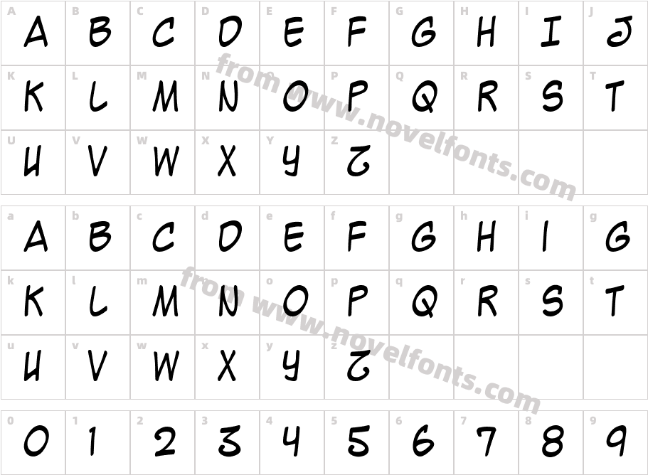 Mighty Zeo Caps 2.0Character Map