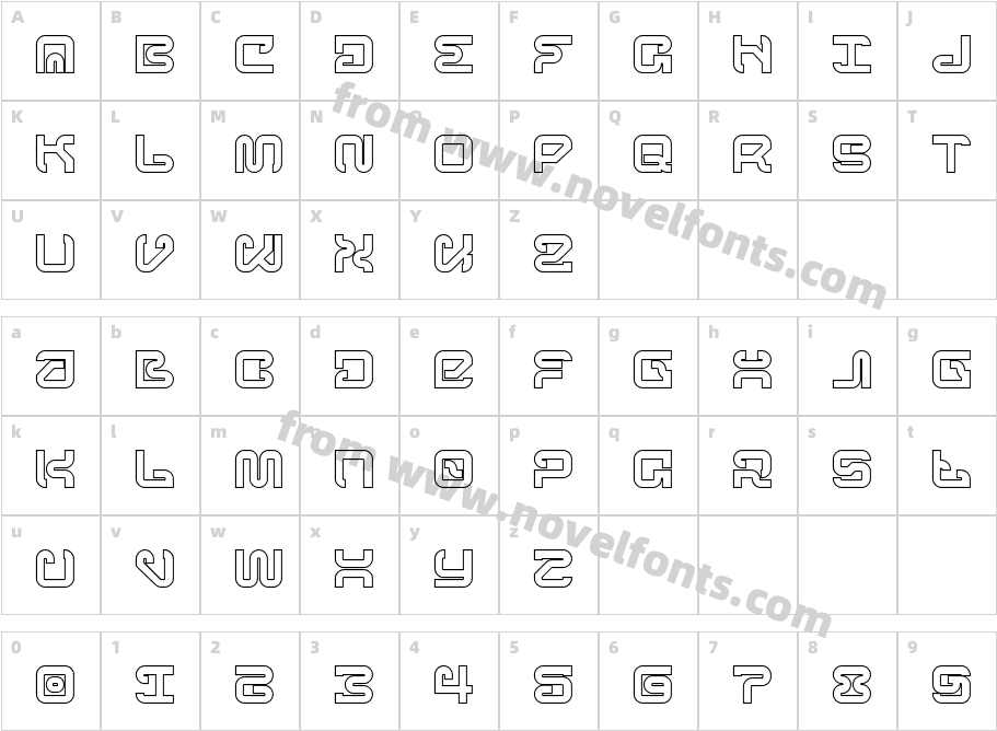NCL Megrabs OutlineCharacter Map