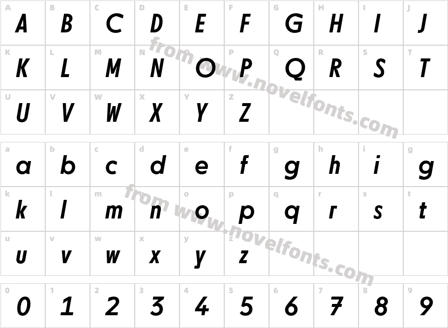 NEXT Pan Poster Medium ItalicCharacter Map