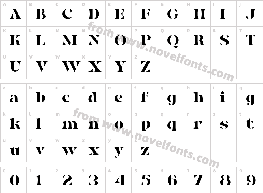 NOLEX RegularCharacter Map
