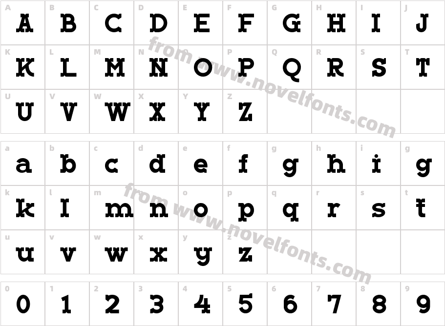 NORTHDUSTIC RegularCharacter Map